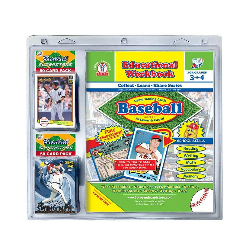 Cheap π€© 3bros Educational βΎ Baseball Card Workbook Combo for Grades 3-4 - 100 pcs βοΈ