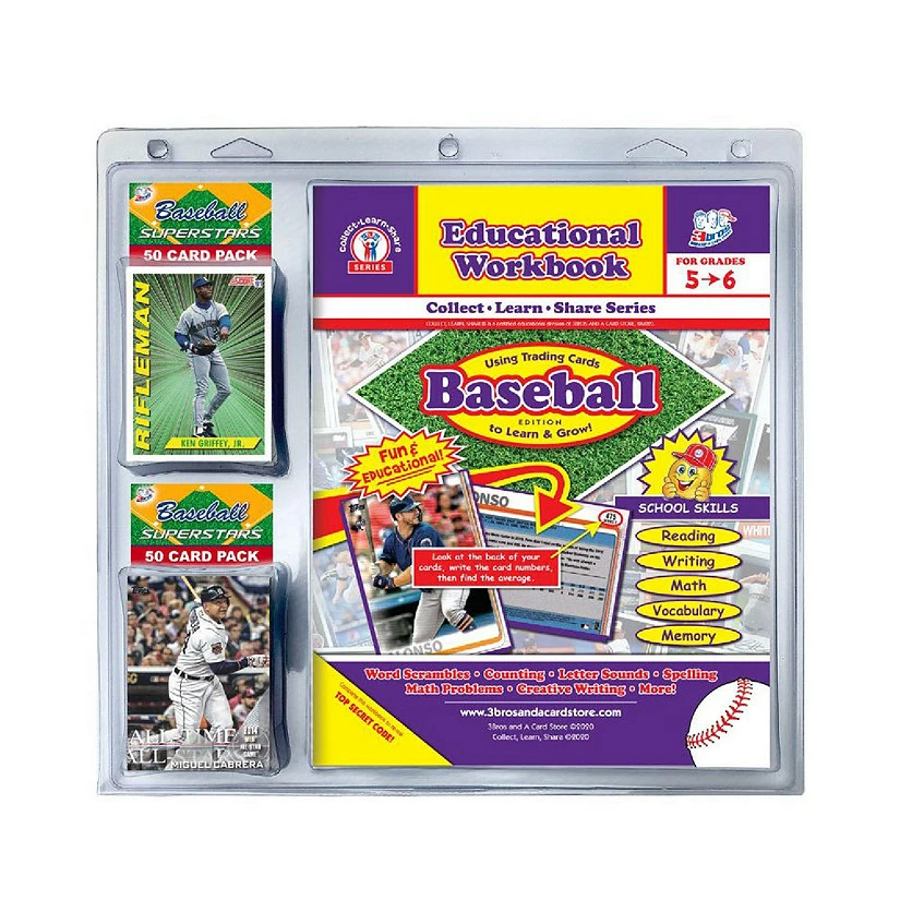 Best Sale π€© 3bros Educational βΎ Baseball Card Workbook Combo for Grades 5-6 - 100 pcs π