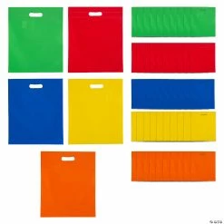 Best Pirce 💯 Bulk 12" x 14 1/2" Large Nonwoven Cutout Handle Tote Bag Assortment - 50 Pc. 🌟