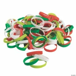 Budget ⌛ Bulk Peanuts® 🎁 Christmas Rubber Bracelets - 144 Pc. ⌛