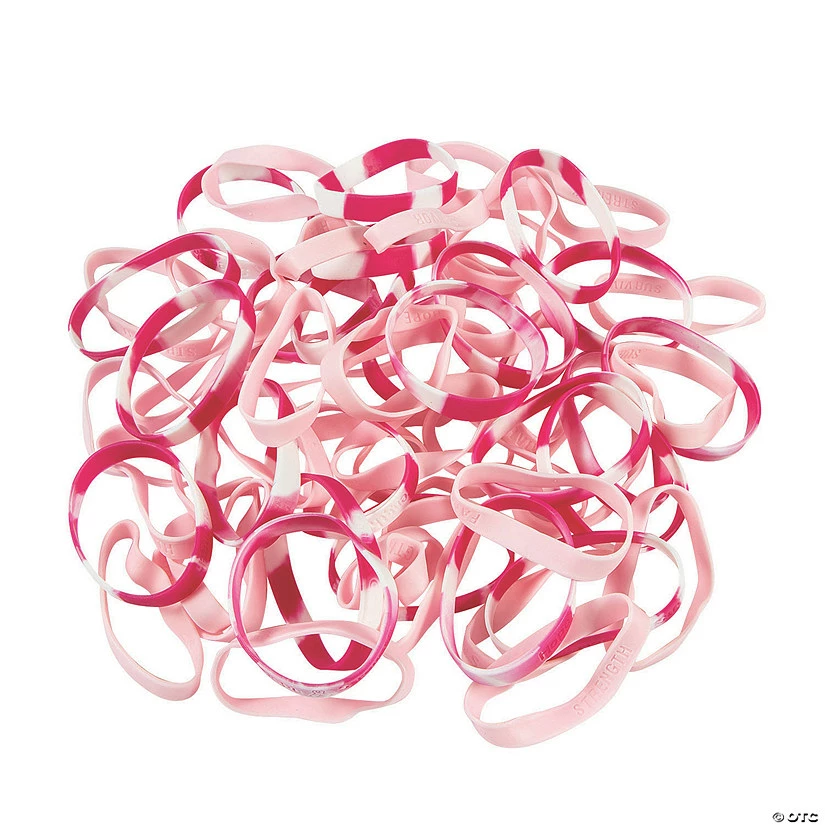 Coupon βοΈ Bulk Pink Ribbon Bracelet Assortment - 144 Pc. π