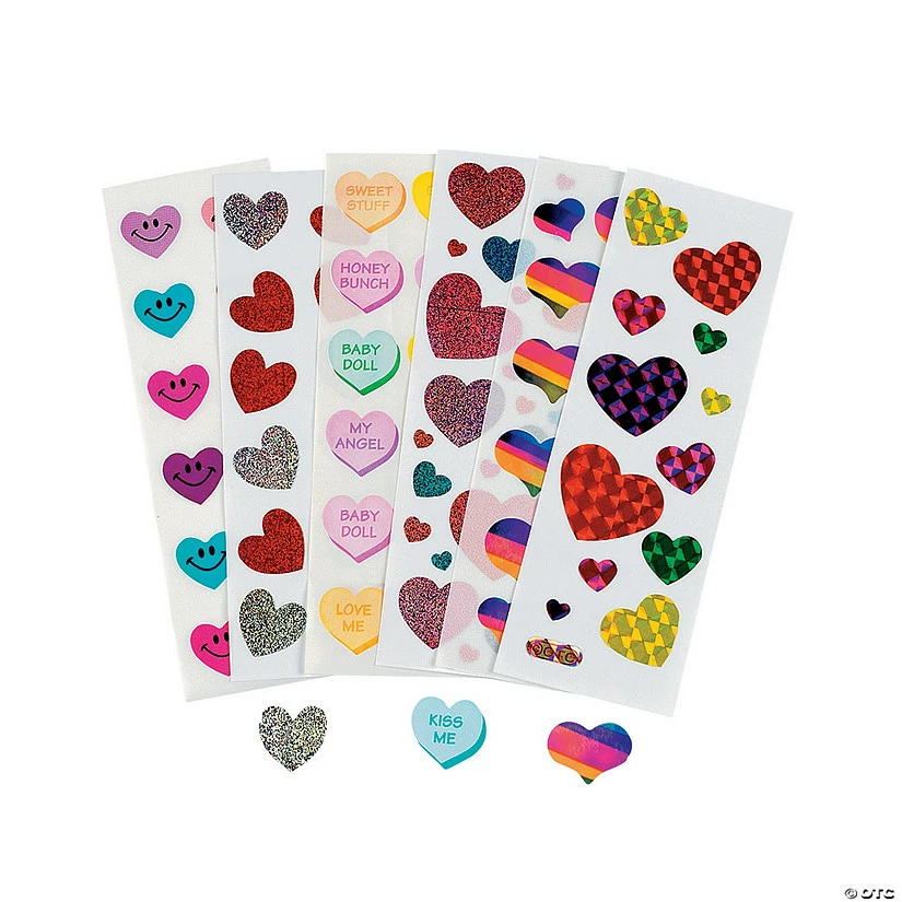 Cheapest π Bulk Valentine Sticker Sheet Assortment - 100 sheets π₯