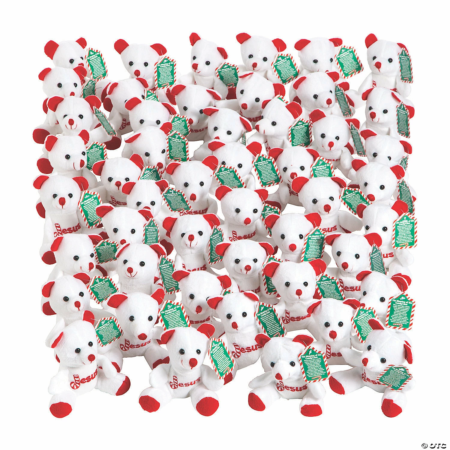 Hot Sale π― Candy Cane Religious Stuffed Bears with Card - 48 Pc. π