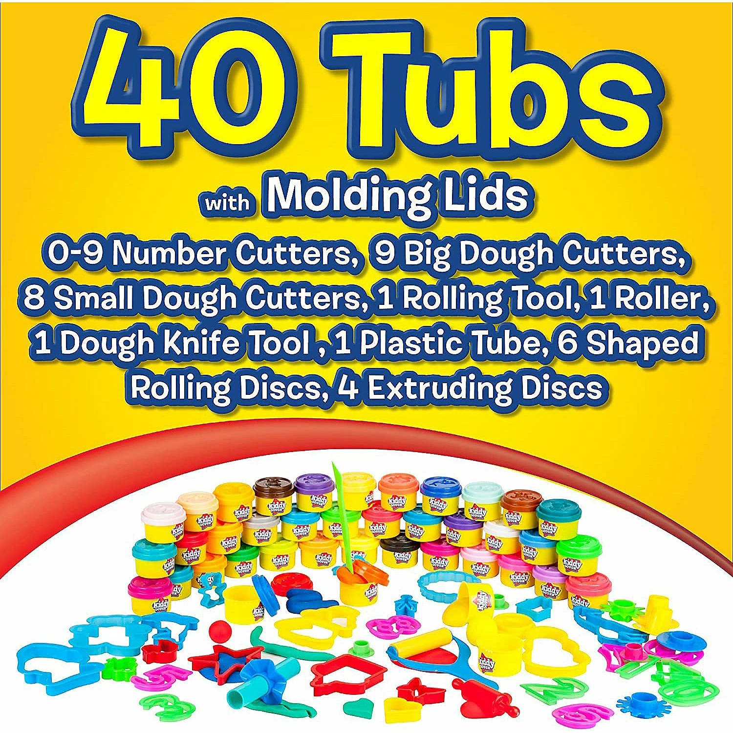 Brand new β Creative Kids Kiddy Dough Multi Color 40 Pack of Bulk Dough & Clay Pack (1oz Tubs - 40oz Total) π - Image 4