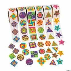 Brand new 🧨 Funky Geometric Shapes Rolls of Stickers - 900 Pc. ⌛