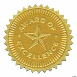 Promo 🛒 Gold Foil Embossed Seals - 54 per Pack, 3 Packs ⭐