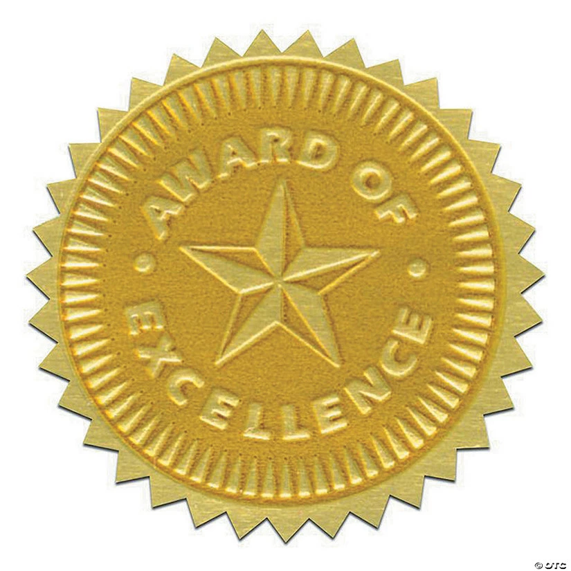 Promo π Gold Foil Embossed Seals - 54 per Pack, 3 Packs β