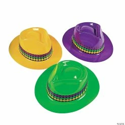 Best Pirce 🎁 Mardi Gras Fedora Hats - 12 Pc. 💯