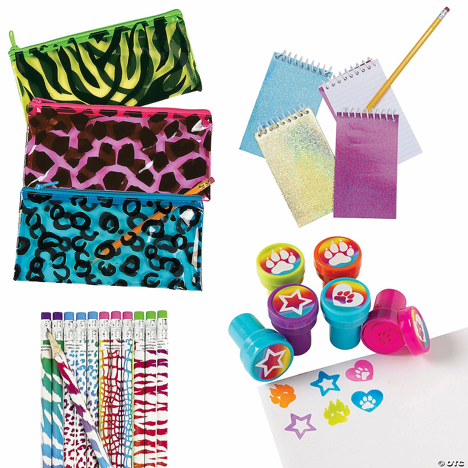 Hot Sale π Neon Animal Print Stationery Kit for 12 π§¨