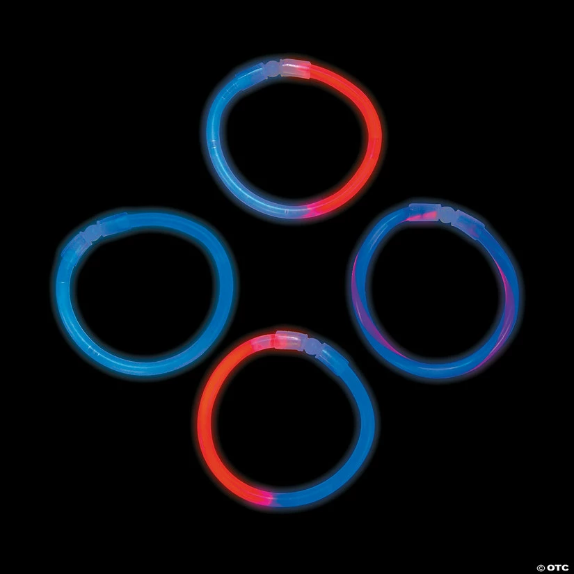 Outlet π Patriotic Mix Glow Bracelets - 50 Pc. π 3 Outlet π Patriotic Mix Glow Bracelets - 50 Pc. π
