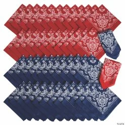 Flash Sale 😉 Red & Blue Bandana Assortment - 48 Pc. 😉