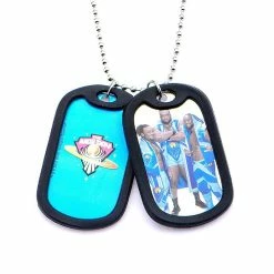 Outlet ❤️ WWE The New Day Stainless Steel 24" Double 🦮 Dog Tags 🛒